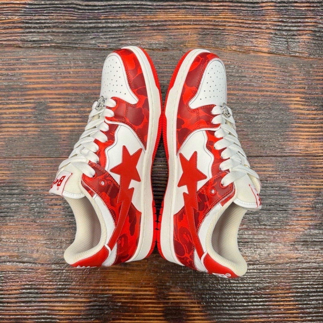 cs3245 - Bape Sta SK8 Low Top White Red DS FB - 9