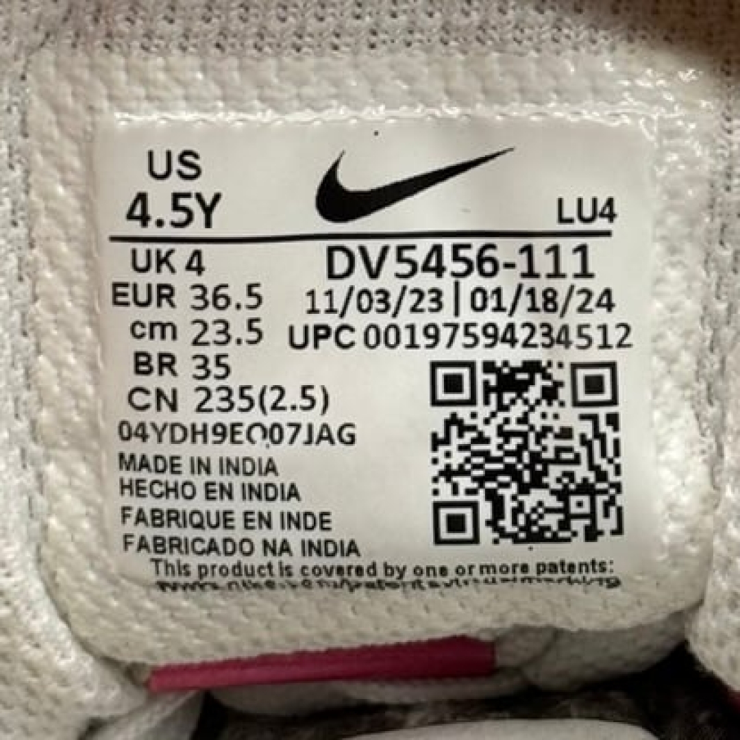 CS4034 - NIKE COURT BOROUGH WHITE PINK - 36,5