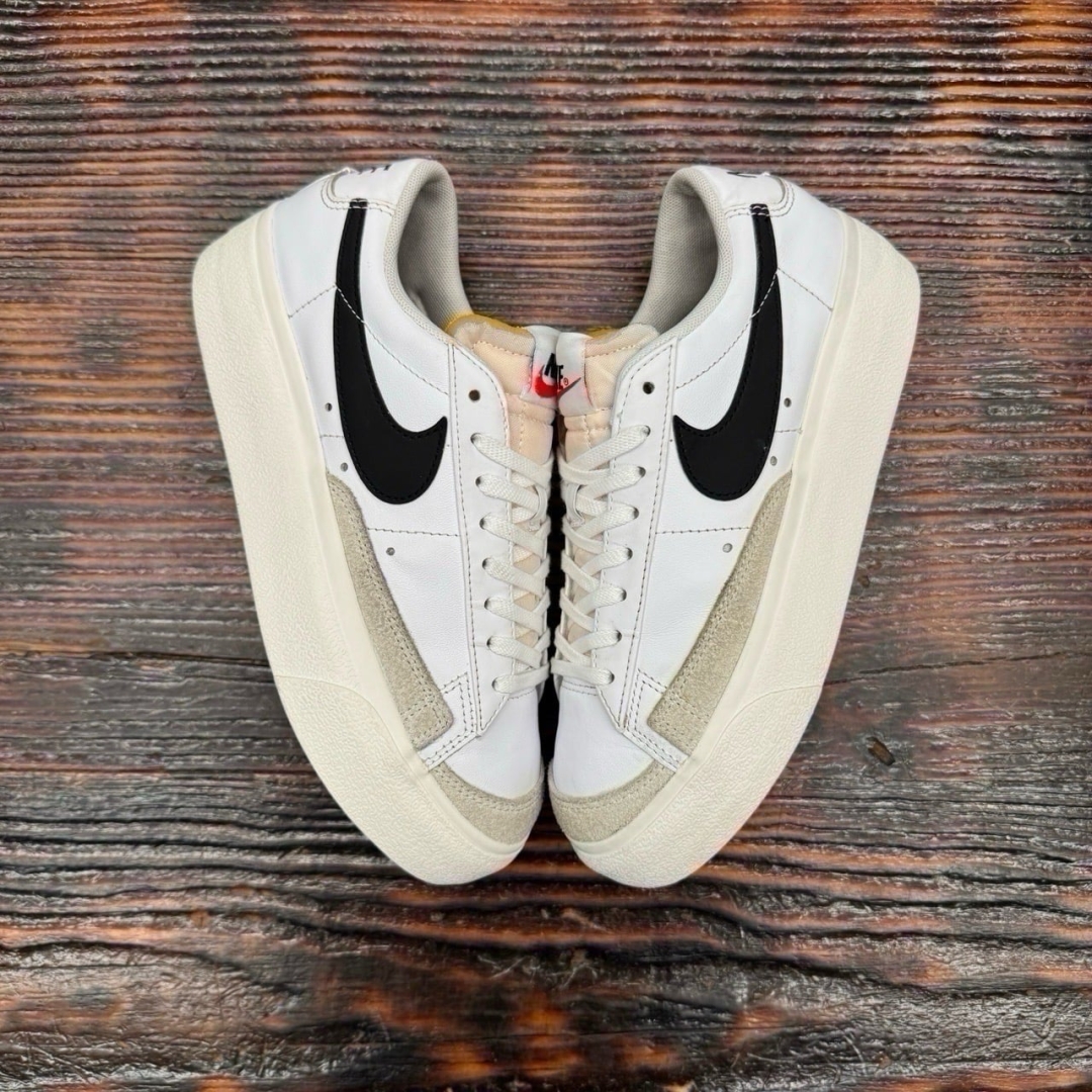 CS4264 - NIKE BLAZER FLATFORM WHITE BLACK - 38