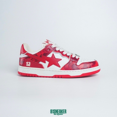 cs3245 - Bape Sta SK8 Low Top White Red DS FB - 9